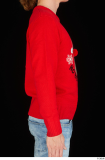 Ricky Rascal arm casual dressed red sweater upper body 0006.jpg